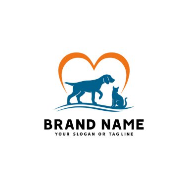 yaratıcı logo tasarımı Köpek ve Kedi vektör şablonu
