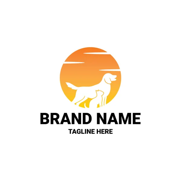 yaratıcı logo tasarımı Köpek ve Kedi vektör şablonu