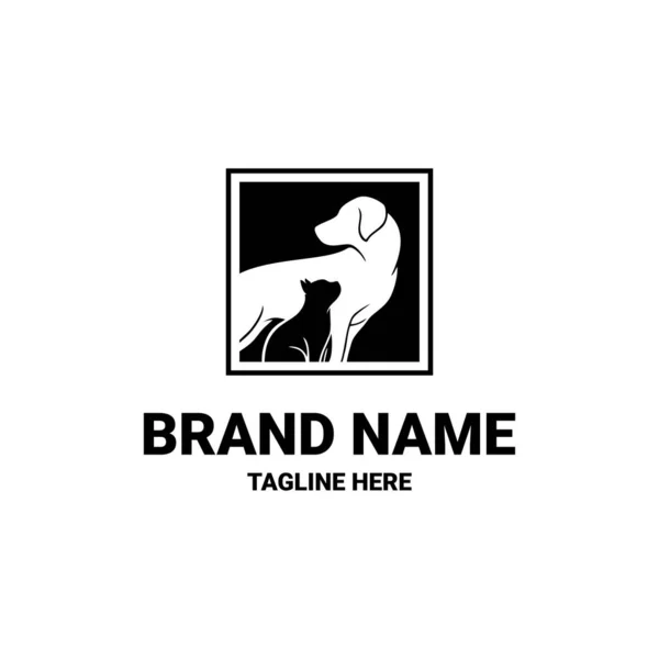 Creatief logo ontwerp Hond en Kat vector template — Stockvector