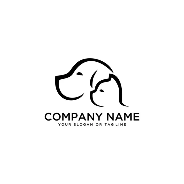 yaratıcı logo tasarımı Köpek ve Kedi vektör şablonu