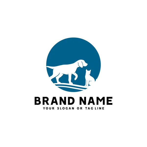 Kreatives Logo-Design für Hund und Katze — Stockvektor