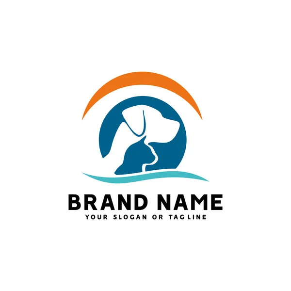 yaratıcı logo tasarımı Köpek ve Kedi vektör şablonu