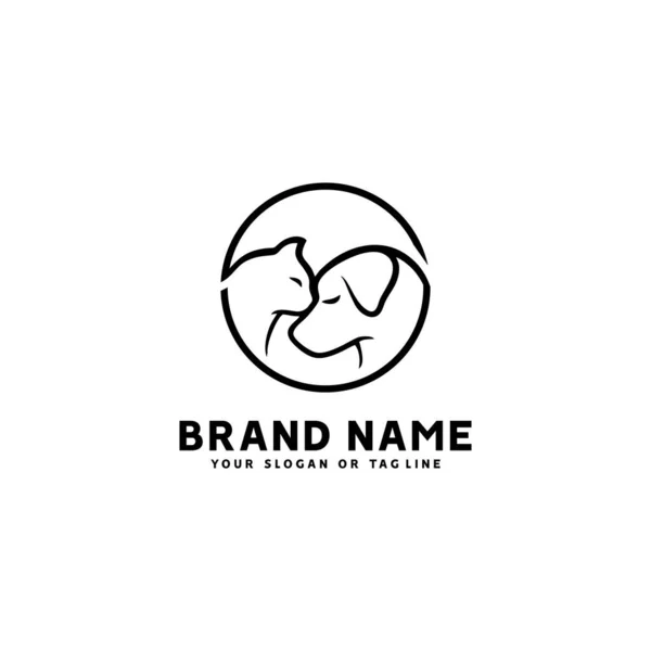 Design creativo del logo Modello vettoriale per cani e gatti — Vettoriale Stock