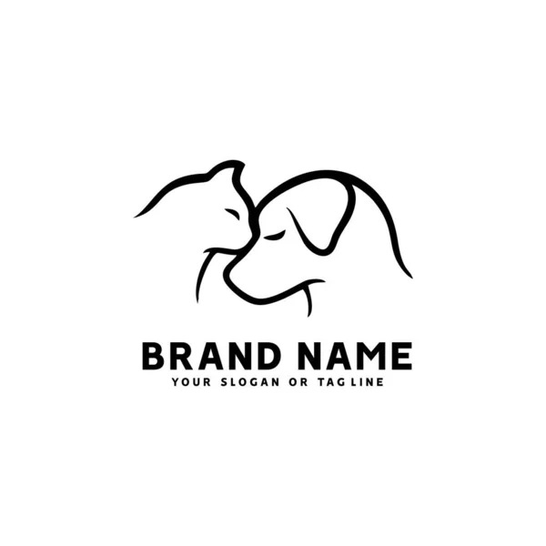 yaratıcı logo tasarımı Köpek ve Kedi vektör şablonu