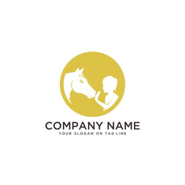 Logo tasarımı at bakımı, at eğitim vektör şablonu