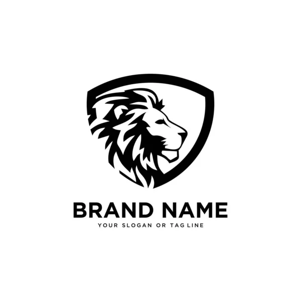 Λιοντάρι λογότυπο σχεδιασμό διάνυσμα πρότυπο λευκό φόντο — Διανυσματικό Αρχείο