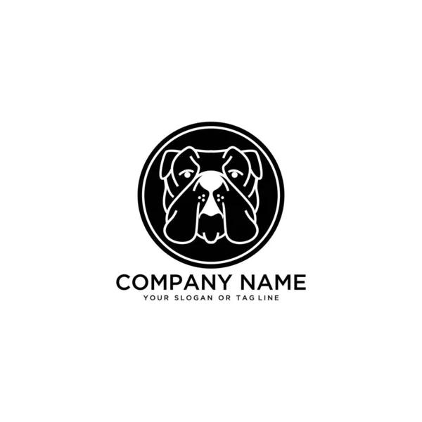 Λογότυπο σχεδιασμό Bulldog διάνυσμα πρότυπο λευκό φόντο — Διανυσματικό Αρχείο