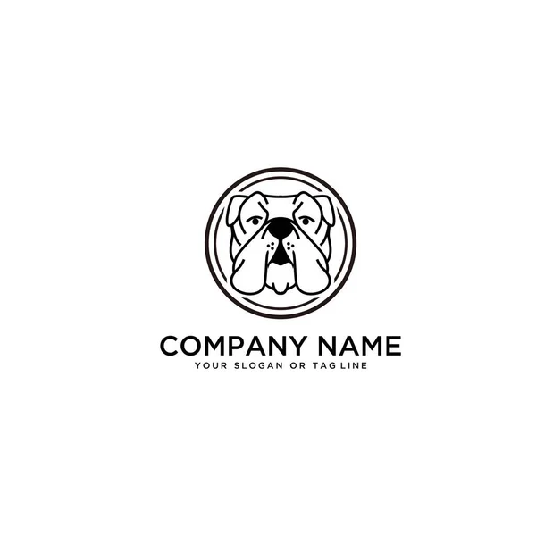 Projekt logo Bulldog wektor szablon biały tło — Wektor stockowy