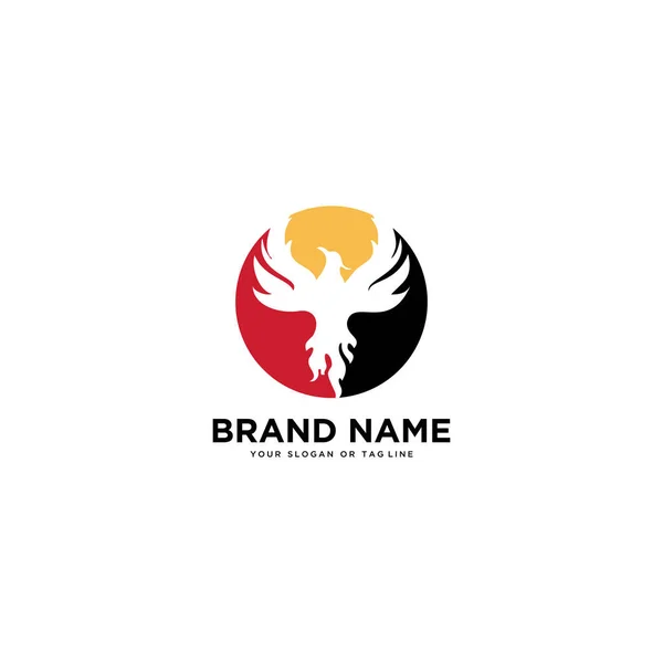 Diseño del logo phoenix vector plantilla fondo blanco — Vector de stock