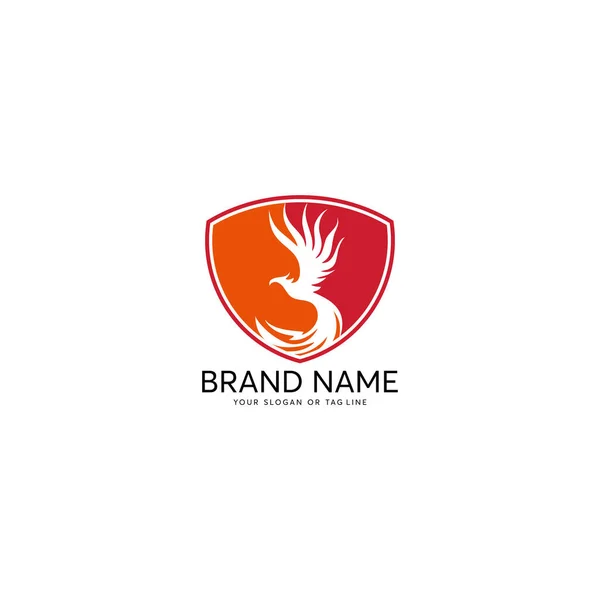 Diseño del logo phoenix vector plantilla fondo blanco — Vector de stock
