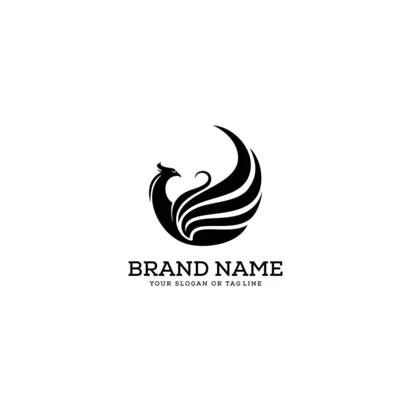Diseño del logo phoenix vector plantilla fondo blanco — Vector de stock