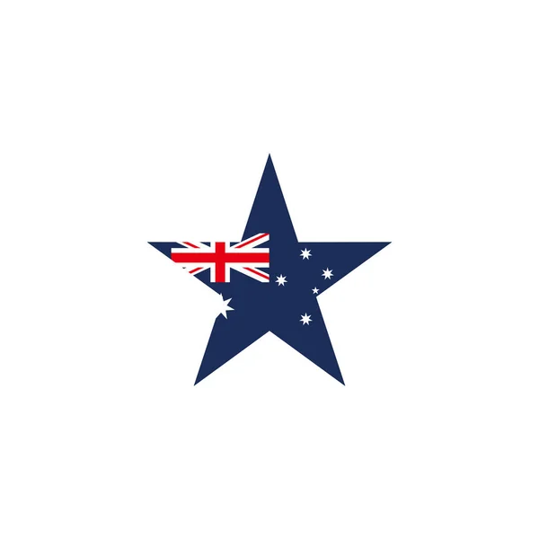 Karte von Australien Flagge Länderkarte von Australien Tag Australien Vektorvorlage — Stockvektor