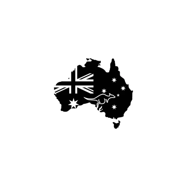 Χάρτης της Αυστραλίας Flag country map of australia day australia vector template — Διανυσματικό Αρχείο