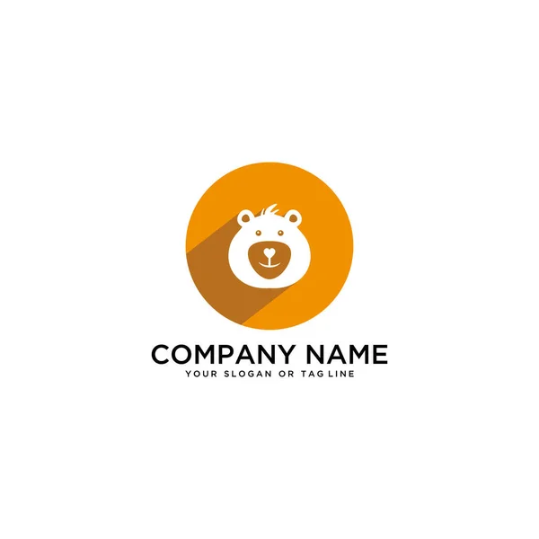 Teddy bear logo design vector template white background — Stock Vector
