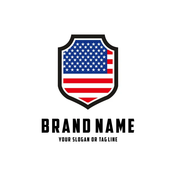 Il concetto di design del modello di logo vettoriale American Shield — Vettoriale Stock