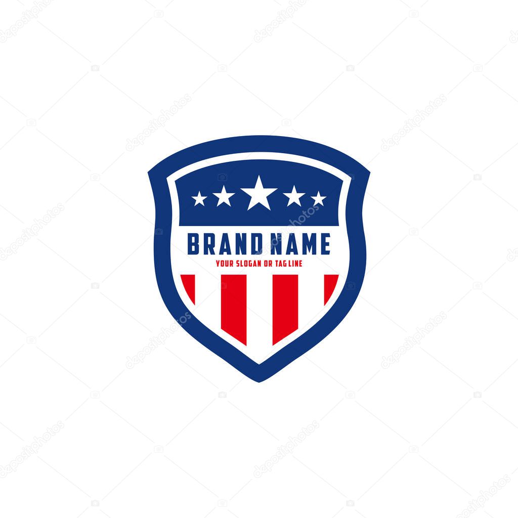 The design concept of the American Shield Vector Logo Template