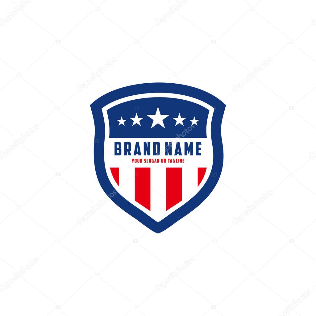 the design concept of the American Shield Vector Logo Template