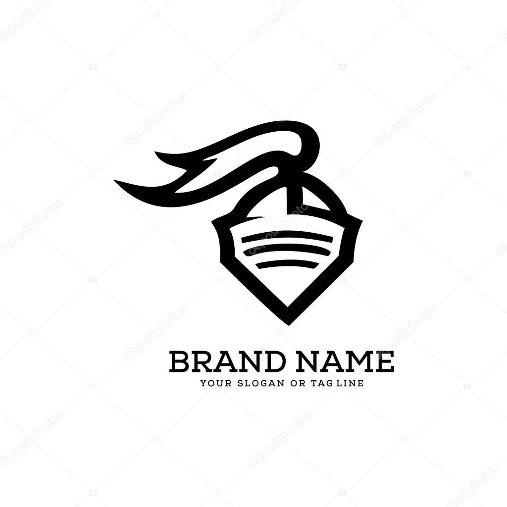 creative logo design concept warrior vector template