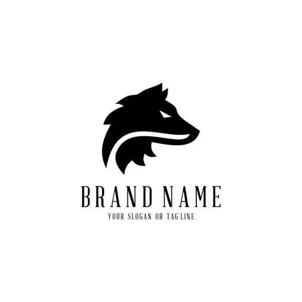 Wolf λογότυπο σχεδιασμό διάνυσμα πρότυπο λευκό φόντο — Διανυσματικό Αρχείο