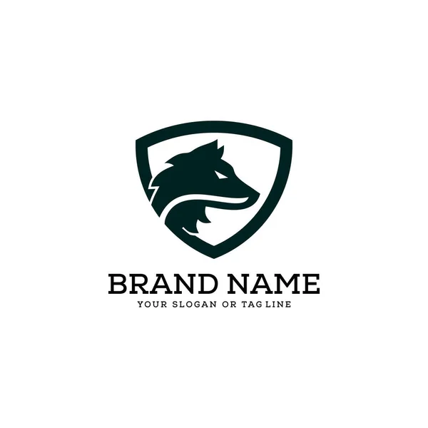 Wolf Logo Design Vektor Vorlage weißer Hintergrund — Stockvektor
