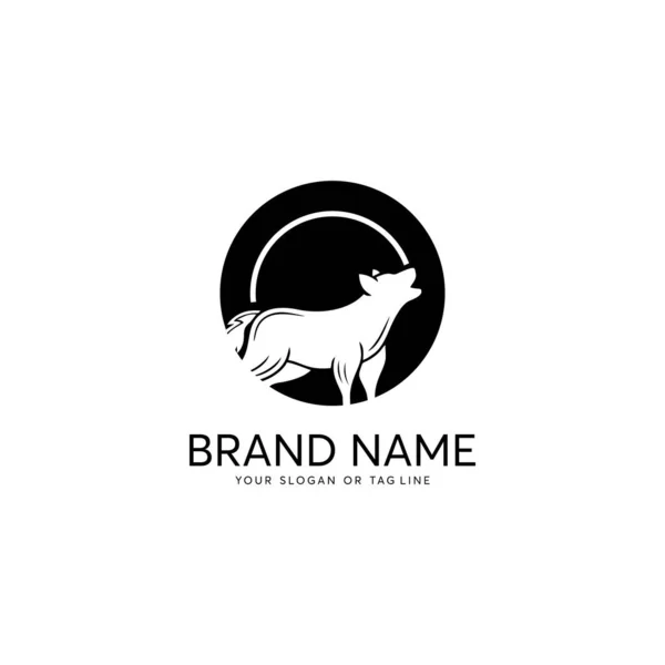 Wolf Logo Design Vektor Vorlage weißer Hintergrund — Stockvektor
