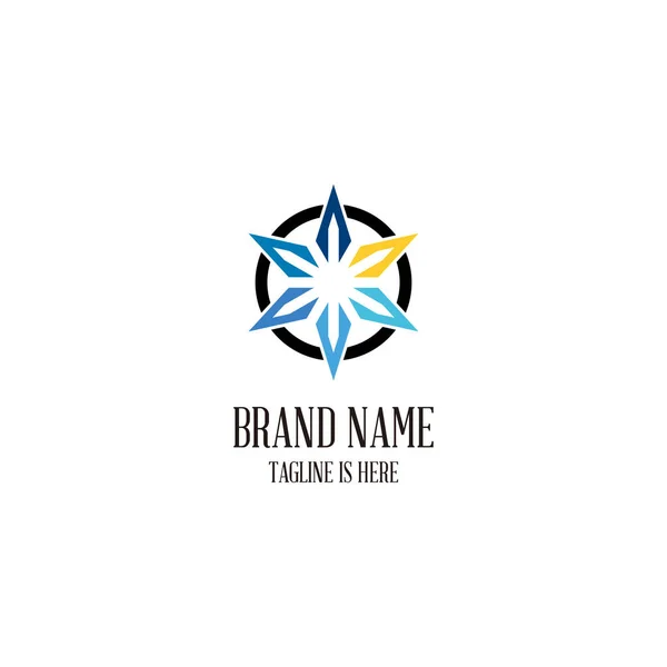 Creativo sei stelle logo di design, elemento sei sfondo bianco — Vettoriale Stock