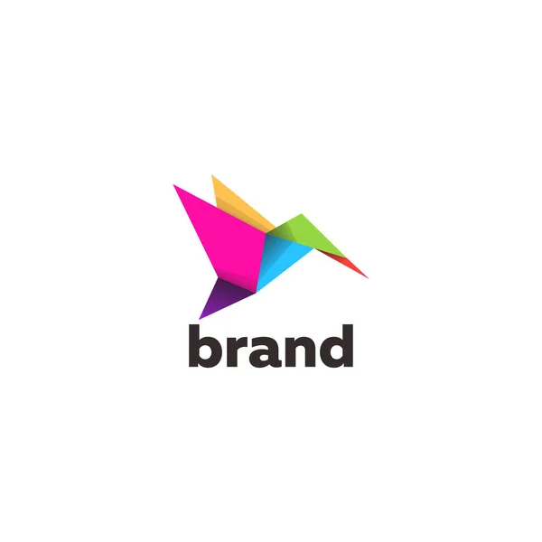 Origami biçimi vektör şablonlu kuş logosu