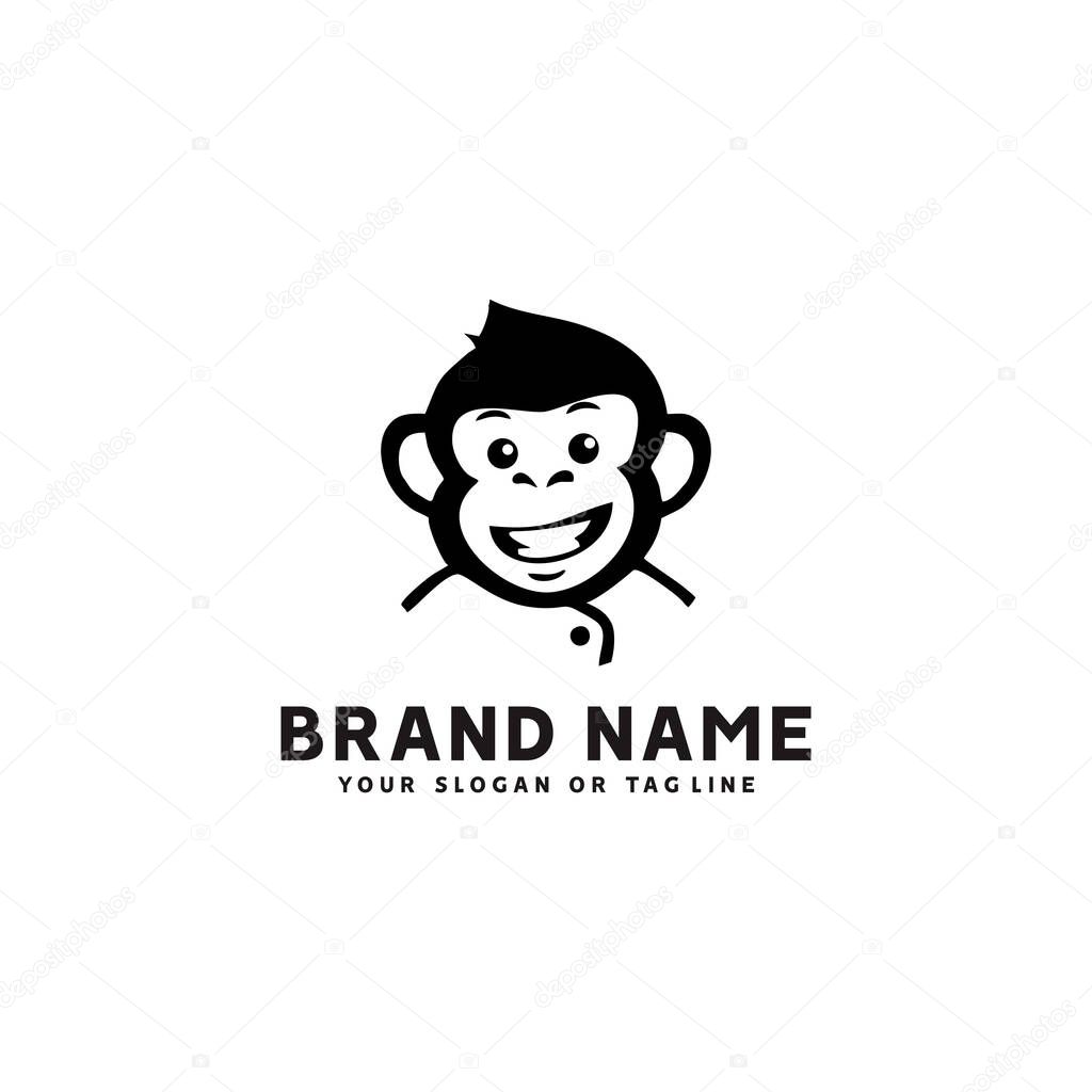 Monkey logo design vector template white background