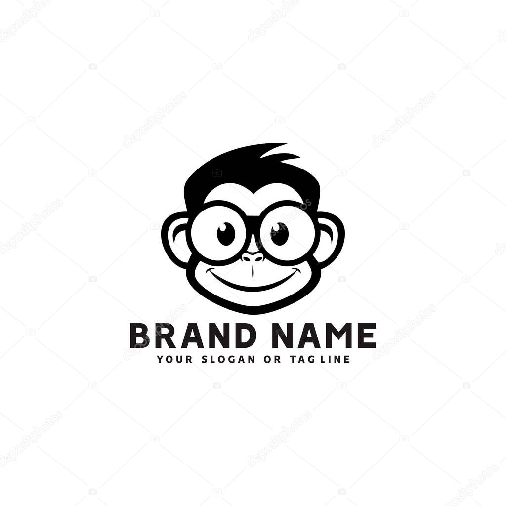 Monkey logo design vector template white background