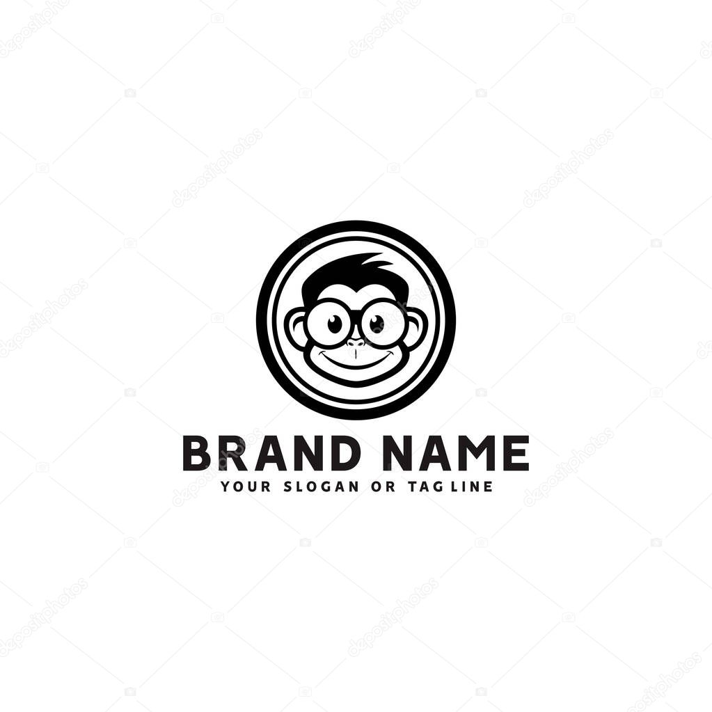 Monkey logo design vector template white background