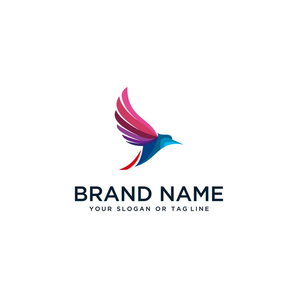 Logo de diseño de aves en plantilla de estilo vectorial a todo color — Vector de stock