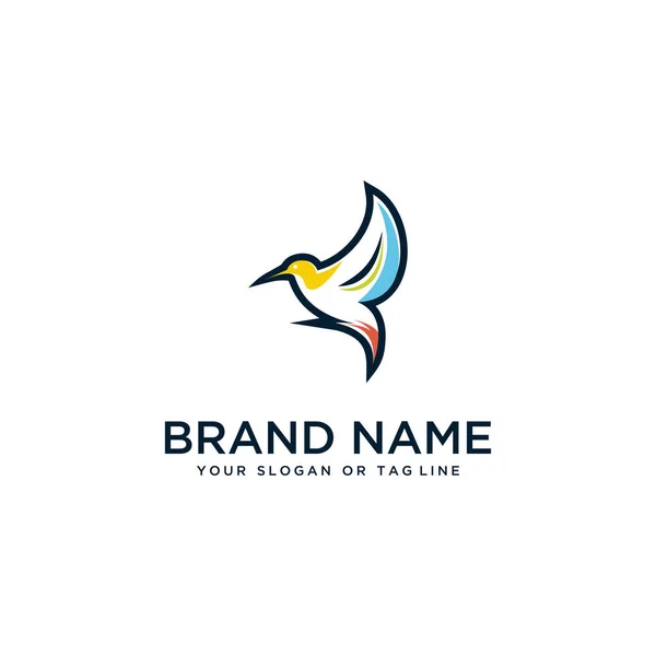 Logo design oiseau en modèle vectoriel couleur — Image vectorielle