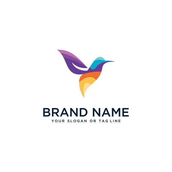 Logo de diseño de aves en plantilla de estilo vectorial a todo color — Vector de stock