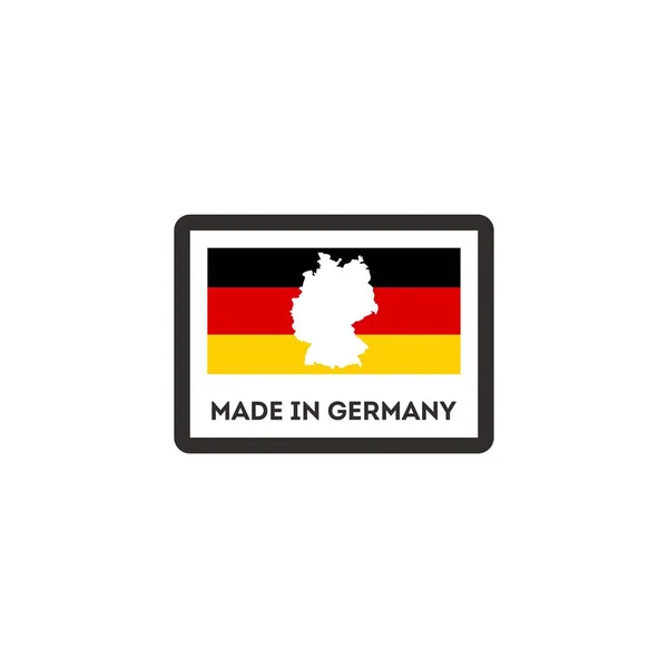 Logotipo de design feito na Alemanha. Mapa alemão Bandeira alemã —  Vetores de Stock