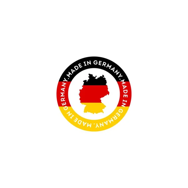 Logotipo de design feito na Alemanha. Mapa alemão Bandeira alemã —  Vetores de Stock