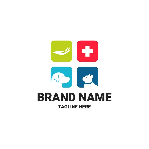 Design logo care about dog and cat health care vector