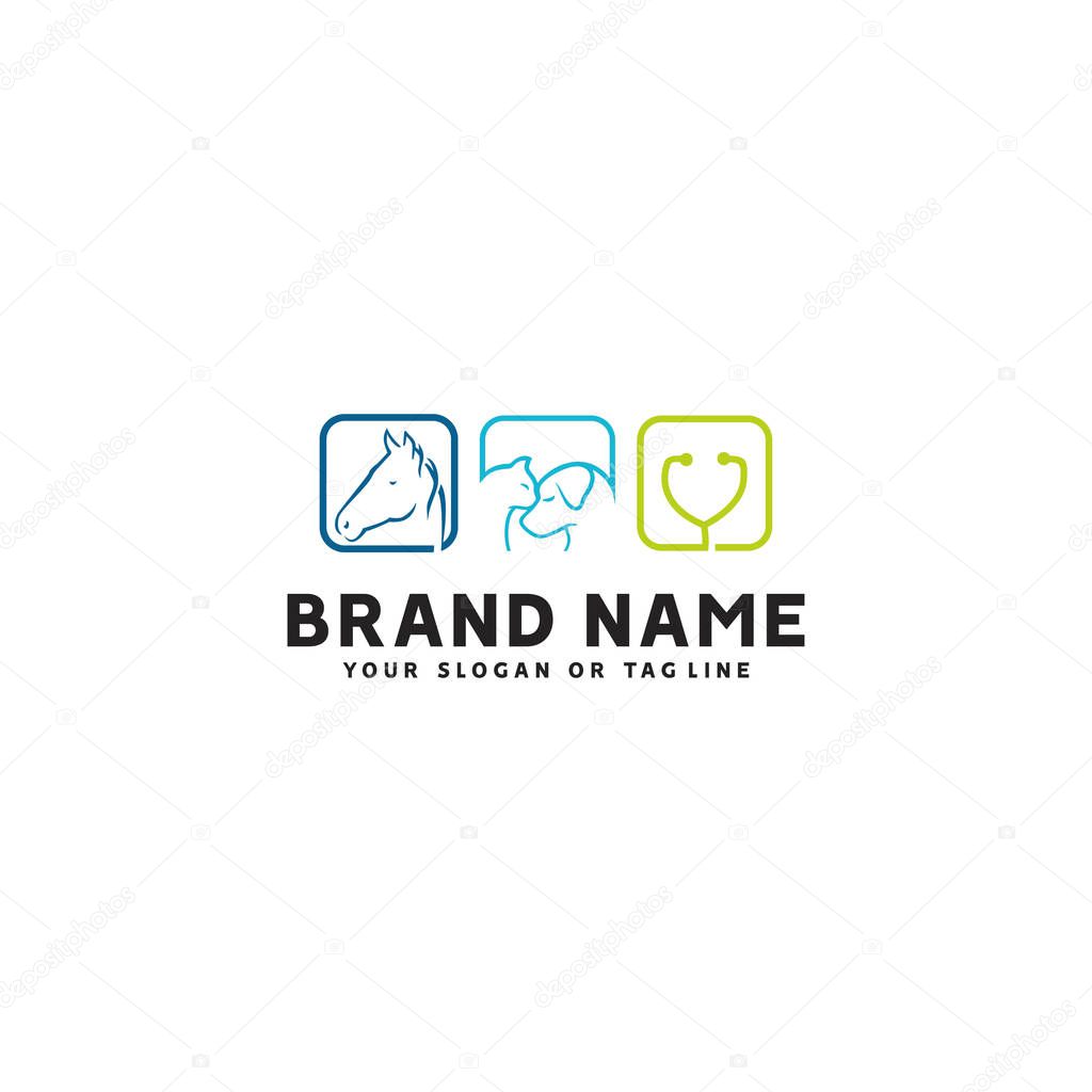 Horse design dog cat animal health clinic vector template