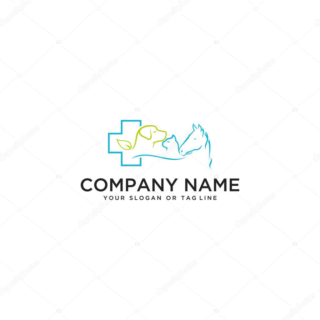 Horse design dog cat animal health clinic vector template