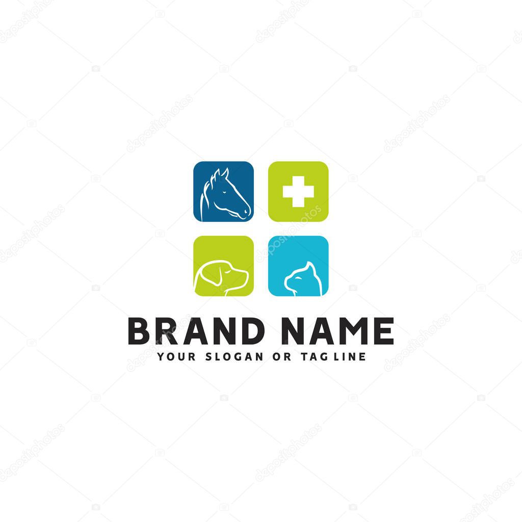 Horse design dog cat animal health clinic vector template