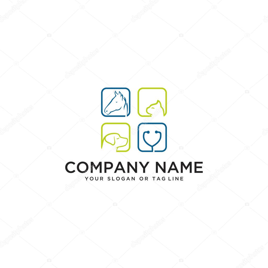 Horse design dog cat animal health clinic vector template