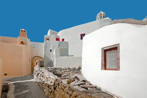 Emporio straat op Santorini, Griekenland — Stockfoto