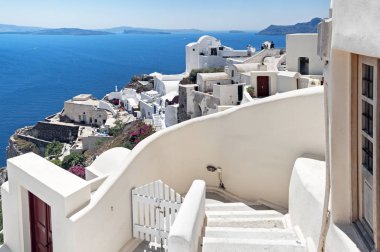Oia panorama adlı Santorini Yunanistan