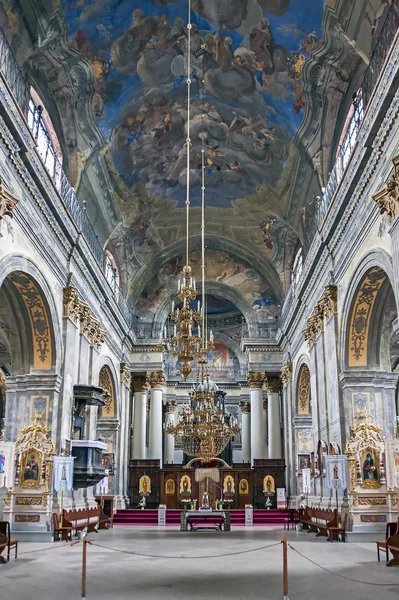 Interiör Saint Michael Church Tidigare Carmelite Kloster Lviv Ukraina — Stockfoto