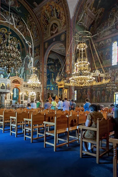 Aten Grekland Augusti 2014 Interiör Aten Grekland Heliga Trefaldighetskyrkan Nära — Stockfoto