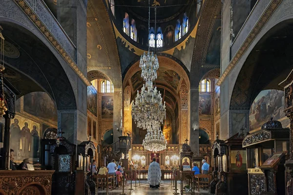 Aten Grekland Augusti 2014 Kvällen Tjänsten Saint Marina Ortodoxa Kyrkan — Stockfoto