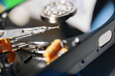 Makro görünümü iğ açık sabit disk sürücüsü