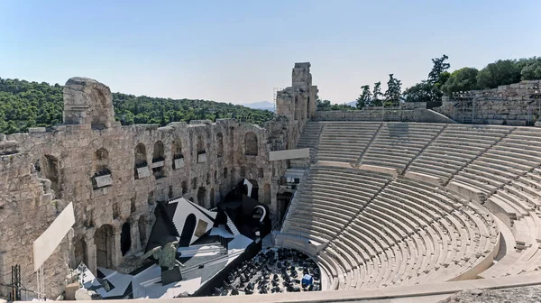 Athény Greence Červenec 2014 Příprava Koncert Ódeiu Héróda Attika Aténách — Stock fotografie