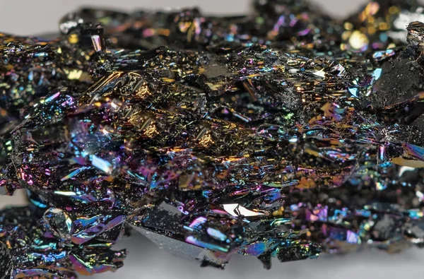 Närbild Den Svarta Glänsande Mineral — Stockfoto