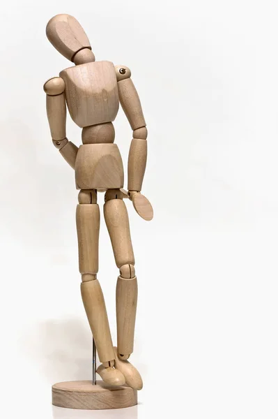 Mannequin Articulé Bois Pour Aider Dessiner Des Figures Drapées Isolées — Photo