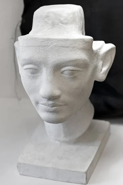 Tynk Modelu Głowy Oddanych Nauki Twarz Rysunek Lekcje Sztuki Studio — Zdjęcie stockowe